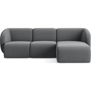 Šedá sametová rohová pohovka (pravý roh/s lenoškou) Lani – Makamii obraz