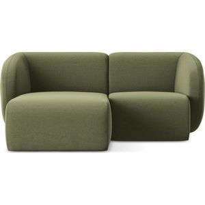 Zelená sametová rohová pohovka (levý roh/s lenoškou) Lani – Makamii obraz