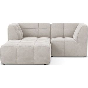 Béžová sametová rohová pohovka (levý roh/s lenoškou) Aloha – Makamii obraz