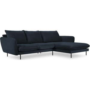 Tmavě modrá sametová rohová pohovka (pravý roh) Vienna – Cosmopolitan Design obraz