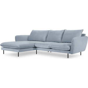 Světle modrá sametová rohová pohovka (levý roh) Vienna – Cosmopolitan Design obraz