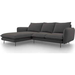 Tmavě šedá rohová pohovka Cosmopolitan Design Vienna, levý roh obraz