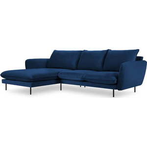 Modrá sametová rohová pohovka (levý roh) Vienna – Cosmopolitan Design obraz