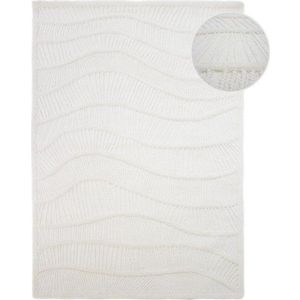 Bílý ručně tkaný koberec s příměsí vlny 160x230 cm Sculptured Wave – Flair Rugs obraz
