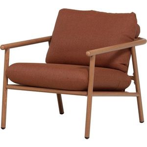 Kovové/polstrované zahradní křeslo v terakotové barvě Cavero – WOOOD obraz