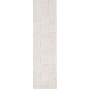 Slonovinový ručně tkaný vlněný běhoun 60x230 cm Checkerboard – Flair Rugs obraz