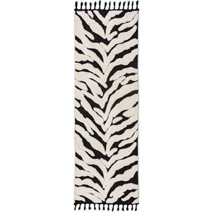 Černobílý běhoun 80x300 cm Esra Zebra – Flair Rugs obraz