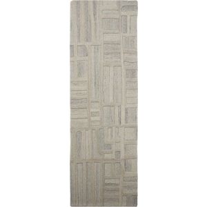 Šedobéžový ručně tkaný vlněný běhoun 80x300 cm Elva – Flair Rugs obraz