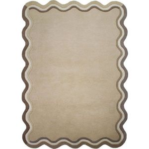 Ručně tkaný vlněný koberec v přírodní barvě 160x230 cm Leo Scallop – Flair Rugs obraz