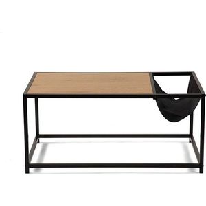 Černý/v přírodní barvě konferenční stolek v dekoru dubu 60x99 cm Bayen – Bonami Essentials obraz