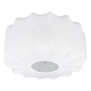 Bílé kovové stropní svítidlo s textilním stínidlem ø 40 cm Madleine – Reality obraz