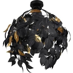 Matně černé kovové stropní svítidlo s plastovým stínidlem ø 38 cm Leavy – Reality obraz