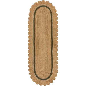 Tmavě zelený/v přírodní barvě ručně tkaný jutový běhoun 80x230 cm Grace Green – Flair Rugs obraz