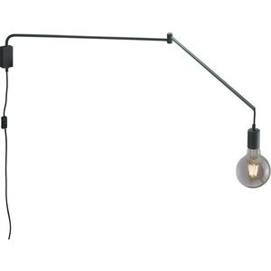 Matně černé nástěnné svítidlo s ohybatelnou konstrukcí do zásuvky Line – Trio obraz