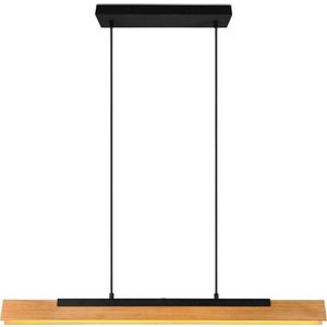 Matně černé LED závěsné svítidlo s dřevěným stínidlem Kerala – Trio obraz