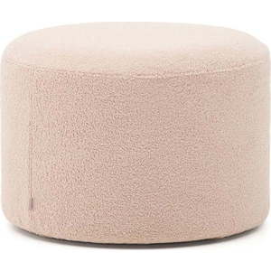 Světle růžový taburet z textilie bouclé Kaeli – Kave Home obraz