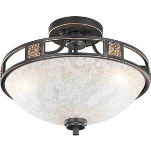 Černé stropní svítidlo se skleněným stínidlem ø 42 cm Quinta – Trio obraz