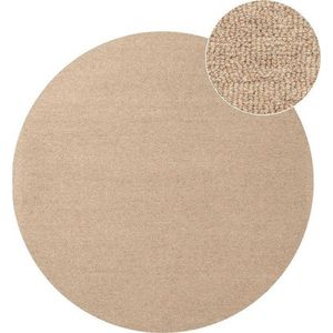 Ručně tkaný vlněný kulatý koberec v přírodní barvě ø 200 cm Puristic Knots – Elle Decoration obraz