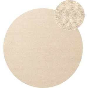 Béžový ručně tkaný vlněný kulatý koberec ø 200 cm Puristic Knots – Elle Decoration obraz