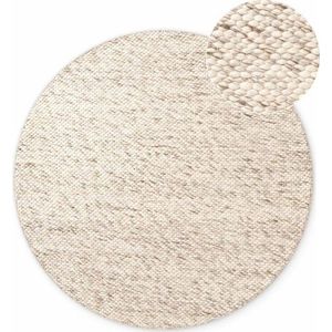 Béžový/v přírodní barvě ručně tkaný vlněný kulatý koberec ø 160 cm Lyon Beans – Elle Decoration obraz