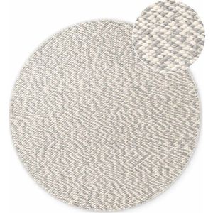 Světle šedý/krémový ručně tkaný vlněný kulatý koberec ø 160 cm Lyon Beans – Elle Decoration obraz