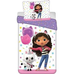 Bavlněné dětské povlečení na jednolůžko 140x200 cm Gabby's Dollhouse "Confetti" – Jerry Fabrics obraz