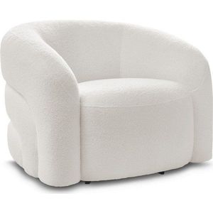 Bílé otočné křeslo z textilie bouclé Elina – Bobochic Paris obraz