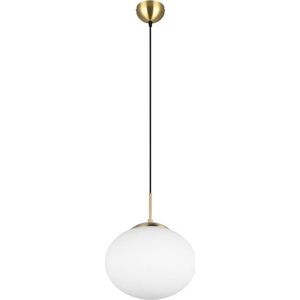 Závěsné svítidlo v bílo-zlaté barvě se skleněným stínidlem ø 30 cm Fomento – Trio obraz