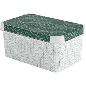 Bílý/zelený plastový úložný box s víkem 29, 5x19, 5x13, 5 cm S – Curver obraz