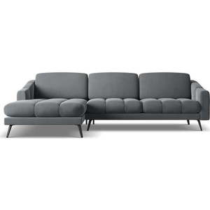 Šedá sametová rohová pohovka (levý roh) Nalu – Makamii obraz