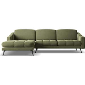 Zelená sametová rohová pohovka (levý roh) Nalu – Makamii obraz