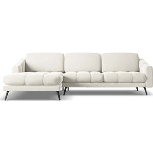 Krémová sametová rohová pohovka (levý roh) Nalu – Makamii obraz