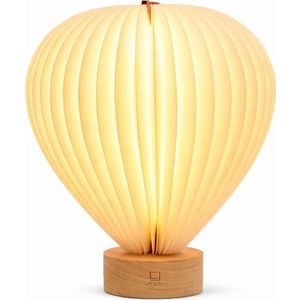 Bílá LED stmívatelná stolní lampa s papírovým stínidlem (výška 20 cm) Aeris – Gingko obraz