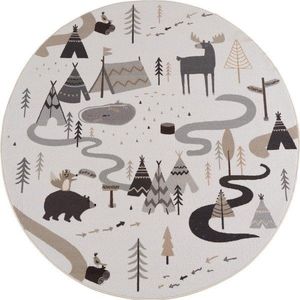 Krémový pratelný dětský koberec ø120 cm Coco 1135 – Ayyildiz Carpets obraz