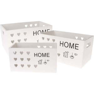 Dekorativní dřevěné úložné boxy v sadě 3 ks - Dakls obraz