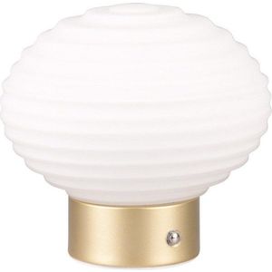 Stmívatelná LED stolní lampa v bílé a zlaté barvě se skleněným stínidlem (výška 14, 5 cm) Earl – Reality obraz