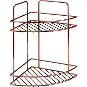 Koupelnová rohová polička s dvěmi patry Metaltex Copper obraz