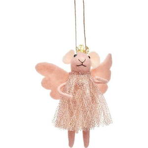 Textilní ručně vyrobená vánoční ozdoba 13 cm Pink Princess Fairy Mouse – Sass & Belle obraz