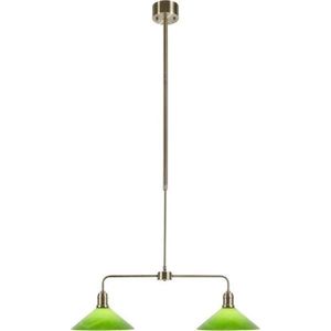 Zelené/v mosazné barvě kovové závěsné svítidlo se skleněným stínidlem Vela – Markslöjd obraz