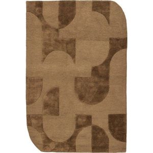 Hnědý koberec s příměsí vlny 170x240 cm Livo – WOOOD obraz