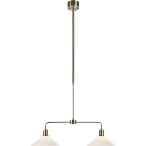 Bílé/v mosazné barvě kovové závěsné svítidlo se skleněným stínidlem Vela – Markslöjd obraz