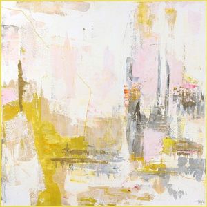 Tištěný/s ručně malovanými prvky obraz s rámem/na plátně 102x102 cm New Age Yellow – Malerifabrikken obraz