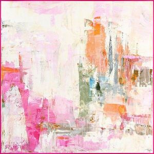 Tištěný/s ručně malovanými prvky obraz s rámem/na plátně 102x102 cm New Age Pink – Malerifabrikken obraz