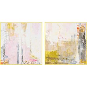 Tištěné/s ručně malovanými prvky obrazy v sadě 2 ks s rámem/na plátně 41, 5x41, 5 cm New Age Yellow – Malerifabrikken obraz