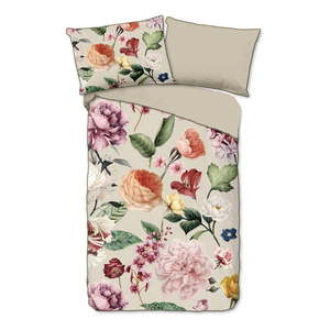 Béžové povlečení na jednolůžko z bavlněného saténu 140x200 cm – Descanso obraz