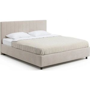 Béžová čalouněná dvoulůžková postel s úložným prostorem s roštem 180x200 cm Myra Slim Line – Bonami Selection obraz