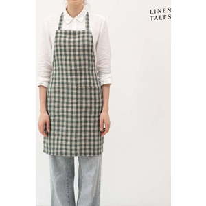 Lněná zástěra Forest Green Gingham – Linen Tales obraz