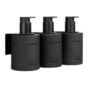 Černé nástěnné skleněné dávkovače mýdla v sadě 3 ks 350 ml Kirei – Blomus obraz