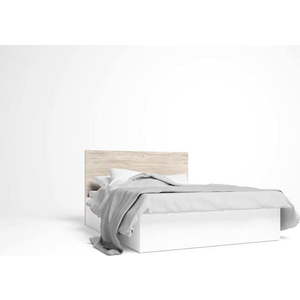 Bílá dvoulůžková postel s úložným prostorem a roštem 160x200 cm Sahara - Marckeric obraz