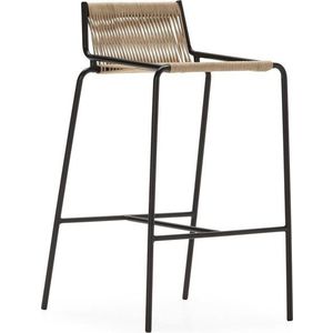 Béžová kovová barová židle (výška sedáku 65 cm) Emily – Marckeric obraz